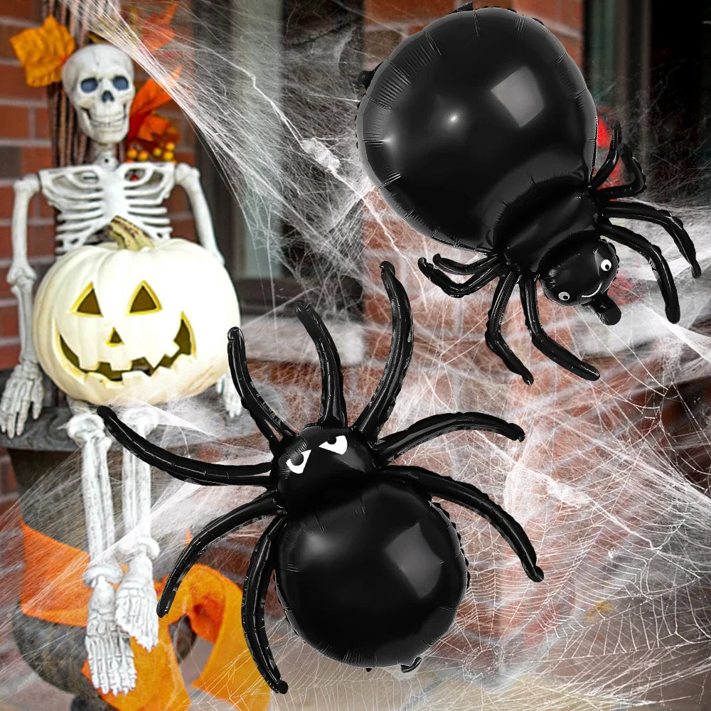 Large Spider Foil Balloons Halloween Black Spiders Happy Balloon Party Home Decoration Halloween Kids Toys Globe Photo Backdrop