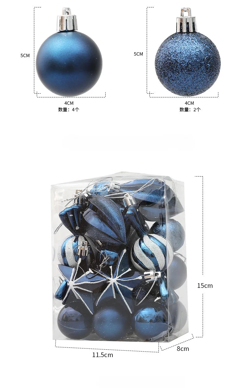 20/29/40pcs Christmas Ball Blue Red Christmas Tree Hanging Pendants Home Gifts New Year Special-shaped Christmas Spheres 2023