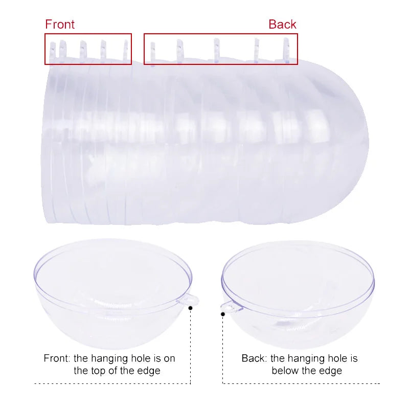 4-10CM Christmas Transparent Ball Plastic Fillable Bauble Xmas Tree Hanging Ornaments Decoration for Home Wedding Party Gift Box