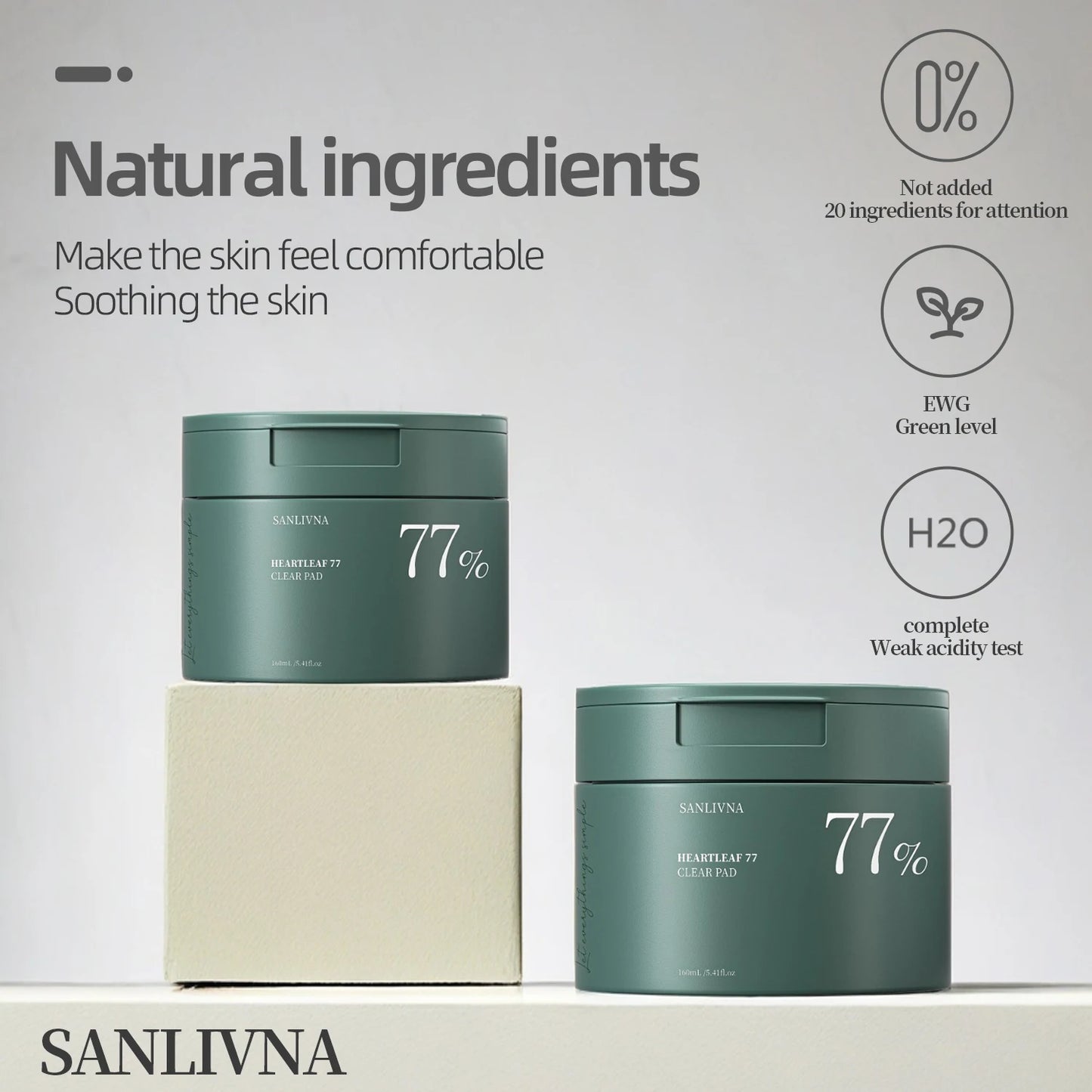 Heartleaf 77 Toner CLEAR Pad , Bha Dead Skin Care Low Ph Daily Toner Pad Exfoliating Moisturizing Smooth Skin Korean Skin Care