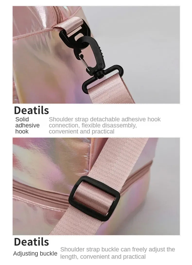 Women's Gym Travel Bag Large Capacity Handbag Shoulder Bag Casual Crossbody Luggage Bag Dry Wet Separation Sports Fitness Bag