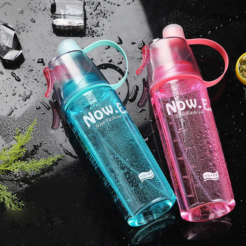 600ML Water Bottle With Straw Drink Spray Cup Cycling Hiking Outdoor Sports