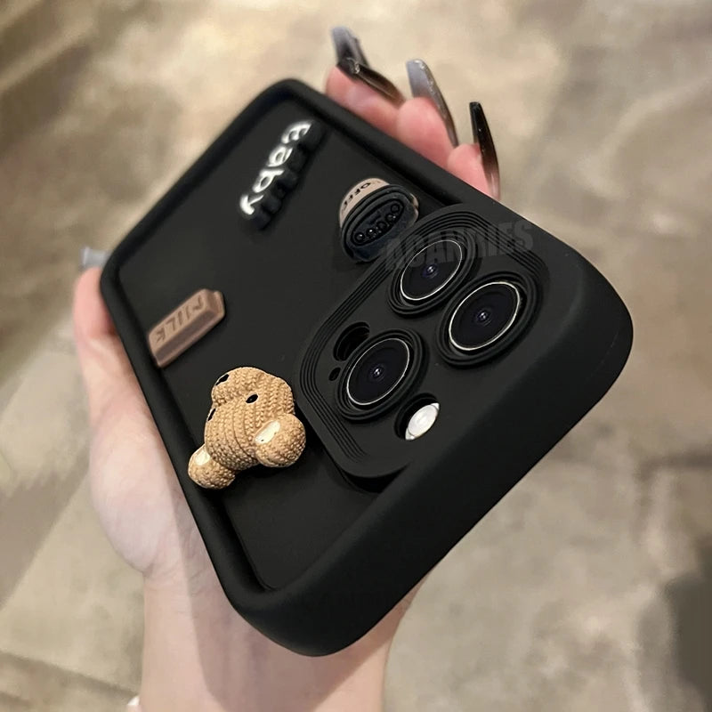 Cute Fun 3D Ball Coffee Silicone Phone Case For iPhone 11 13 12 14 15 Pro Max 13 15 Pro XS XR XS 7 8  Max Korean Cartoon Cover