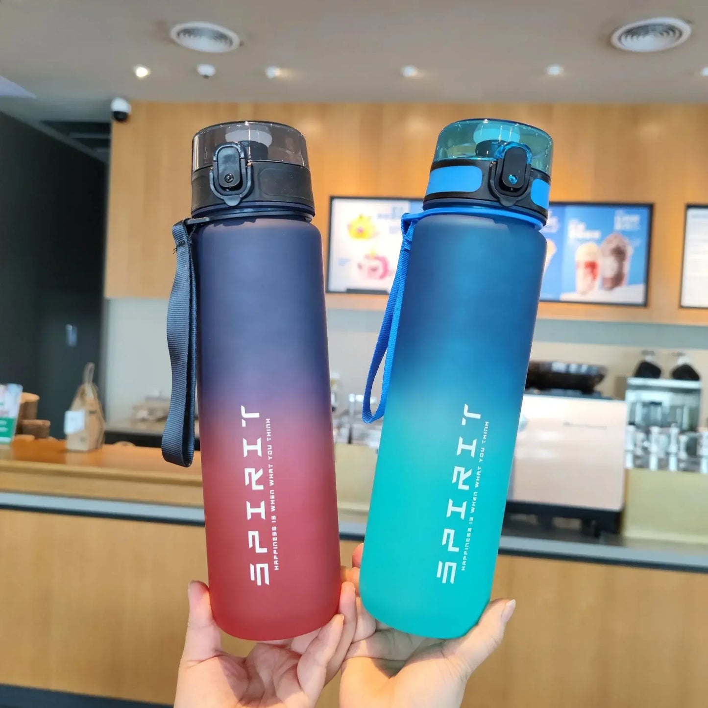 1 Liter Sports Water Bottle Large Capacity  Men Women Summer Portable Plastic Bottle for Outdoor Travel Fitness Drinkware