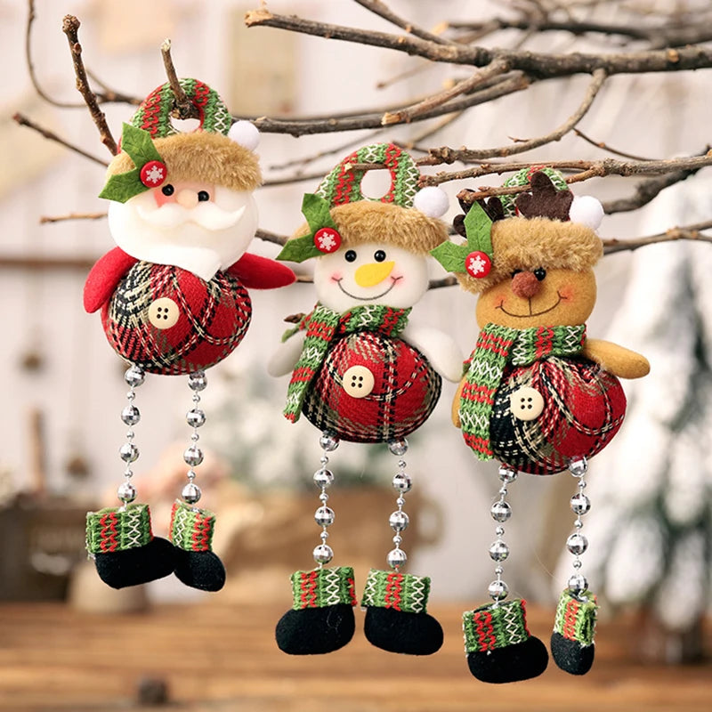 Santa Snowman Doll Chirstmas Decorations Pendant Cute Claus Elk Doll Christmas Ornaments Xmas Navidad Gifts Happy New Year 2025