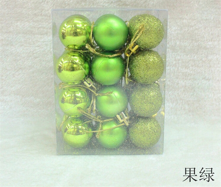 24Pcs Christmas Balls Ornament Plastic Christmas Tree Gold Red Pink Ball Pendant Hanging Decor Christmas Decoration 2024 Navidad