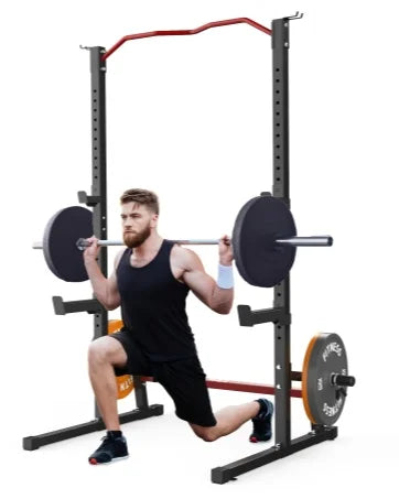 Weight Bench Press with Squat Rack Folding Multi-Function Dip Station for Full Body Workout Home Gym Strength
