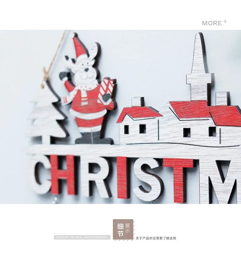Christmas Decorative Door Hanger Wooden Pendant Christmas Gift Christmas Home Decoration New Year Naviidad Door Pendants