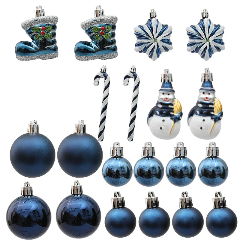 20/29/40pcs Christmas Ball Blue Red Christmas Tree Hanging Pendants Home Gifts New Year Special-shaped Christmas Spheres 2023