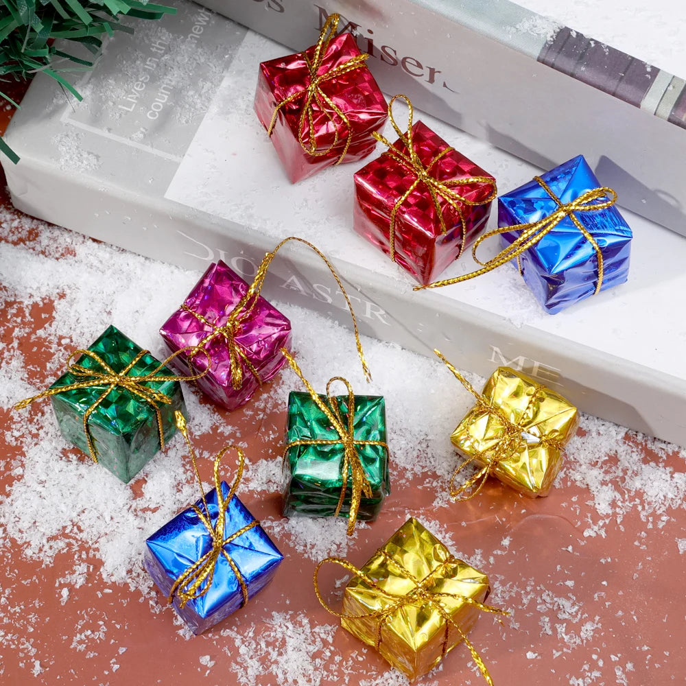 48/12/6Pcs Christmas Foam Gifts Boxes Xmas Tree Square Foam Candy Gifts Boxes Hanging Home Party Decor Supplies Ornament Pendant