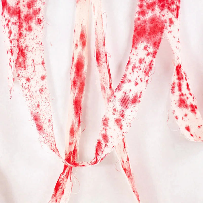 3m/5m Halloween Bloody Gauze Bandage Warning Isolation Belt Horror Props For Halloween Party Haunted House Home Scene Decoration