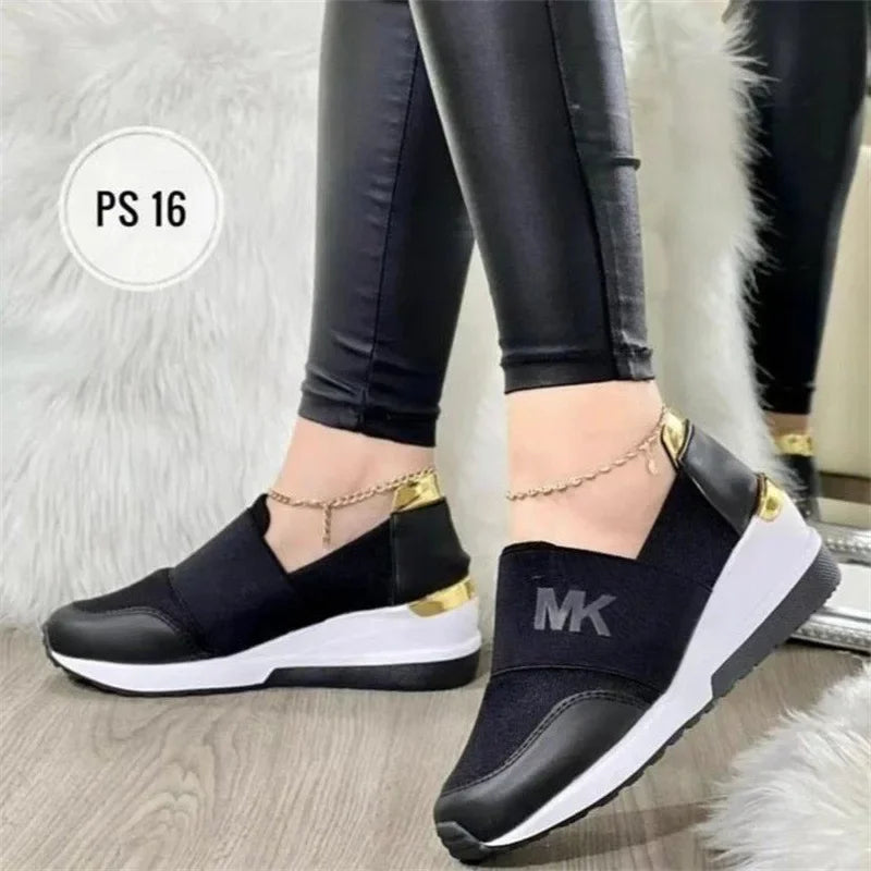 Zapatos De Mujer New Style Big Size Sports Shoes Women 2024 New Wedge Elastic Casual Single Shoe Lazy Shoes Zapatillas Mujer
