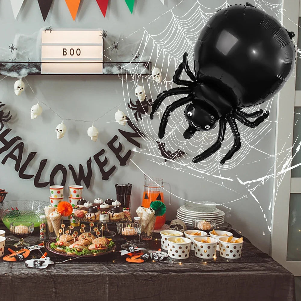 Large Spider Foil Balloons Halloween Black Spiders Happy Balloon Party Home Decoration Halloween Kids Toys Globe Photo Backdrop