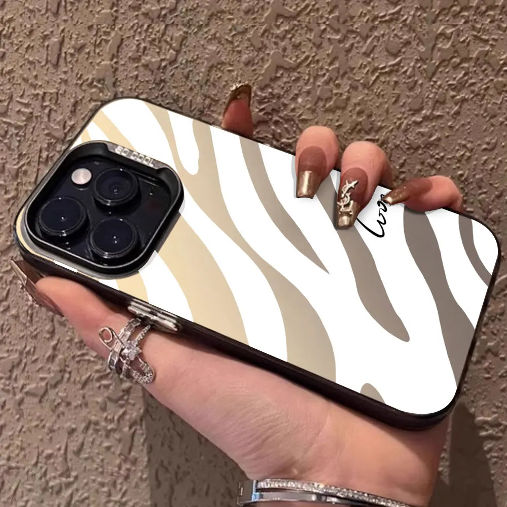 Color Case For iPhone 16 15 14 13 12 11 Pro Max X XR XS Max 7 8 Plus SE 2023 2022 2020 Cover IMD Shockproof Luxury Stripe Fundas