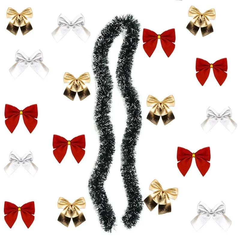 2M Christmas Wreath Wall Door Decor Ribbon Bowknot Xmas Wreaths 2025 New Year Party Home  Decorations Christmas Tree Ornaments
